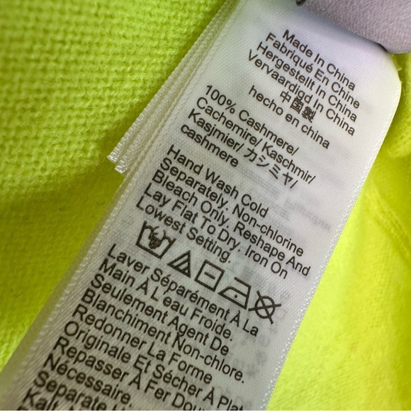 J. Crew Cashmere Relaxed T-Shirt Short Sleeve Sweater Lemon Sorbet Size Small - Picture 6 of 9